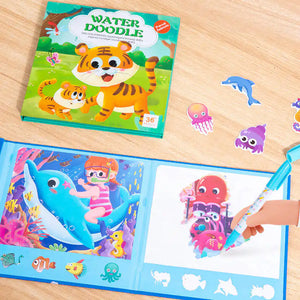 📚🎨 كتاب التلوين المائي مع البازل الممتع! 🧩🐾