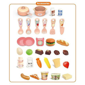 👩🍳✨ مطبخ الأحلام للأطفال 35 قطعه بخار و نور ✨👩🍳