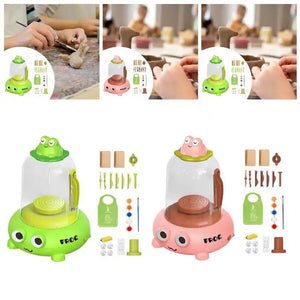 🐸 لعبة تشكيل الفخار للأطفال – Kids Mini Pottery Machine