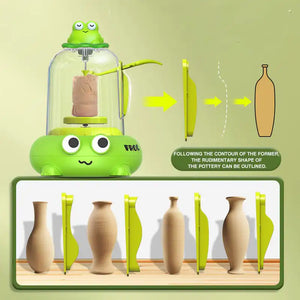 🐸 لعبة تشكيل الفخار للأطفال – Kids Mini Pottery Machine