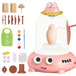 🐸 لعبة تشكيل الفخار للأطفال – Kids Mini Pottery Machine