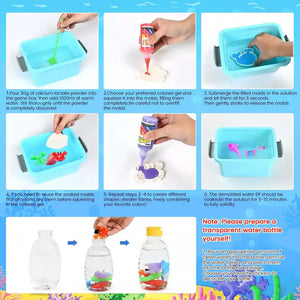 🎨 الجل السحري للأطفال 12 زجاجة + 12 قالب مختلف 🎨