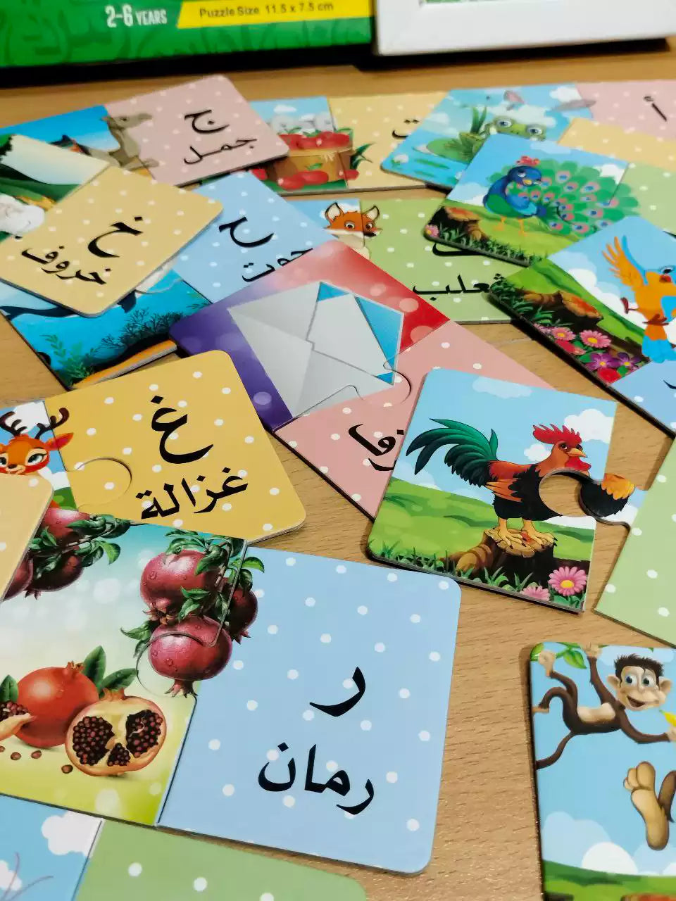 بازل حرف و صورة 52 قطعه عربي و إنجليزي