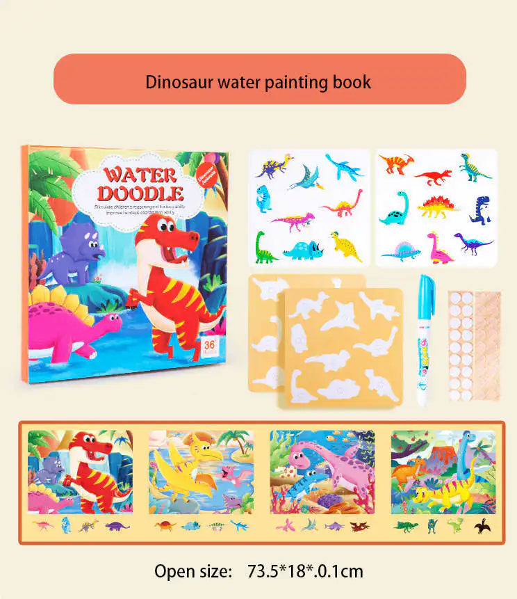 📚🎨 كتاب التلوين المائي مع البازل الممتع! 🧩🐾
