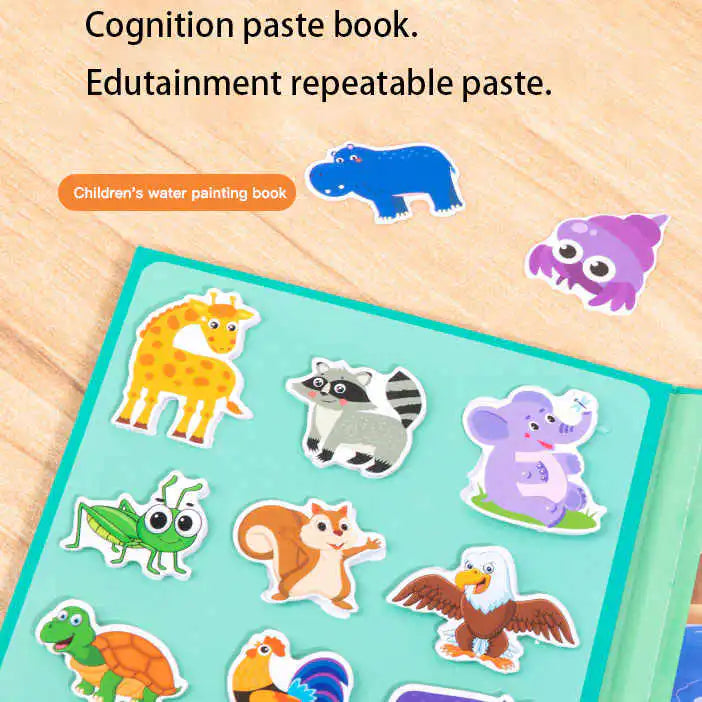 📚🎨 كتاب التلوين المائي مع البازل الممتع! 🧩🐾
