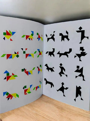 كتاب تانجرام  📘 مع القطع الخشبية المغناطيسية