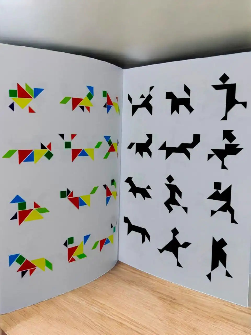 كتاب تانجرام  📘 مع القطع الخشبية المغناطيسية
