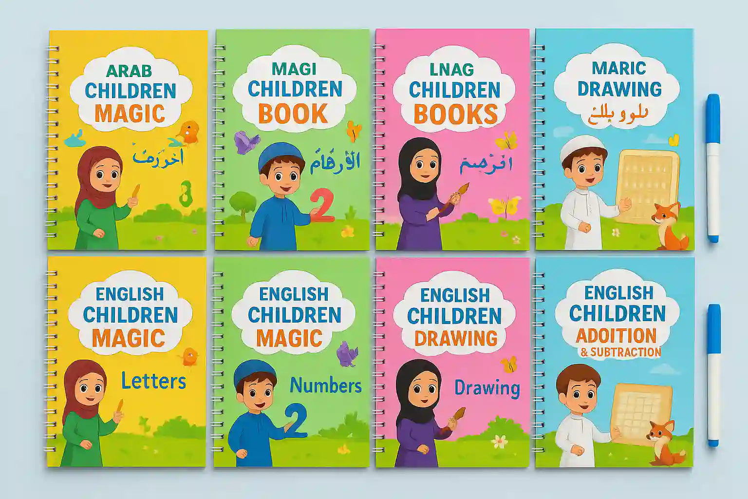 الكتب السحرية التعليمية ( 8 كتب )– Magic Learning Books 📚✨