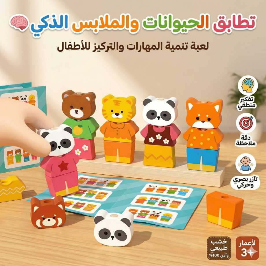 تطابق الحيوانات والملابس الذكي 🧠