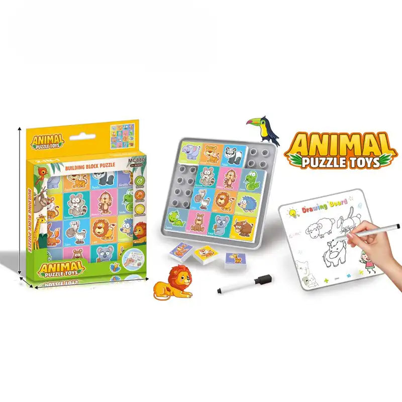 لعبة تركيب الحيوانات التعليمية Animal Puzzle Board
