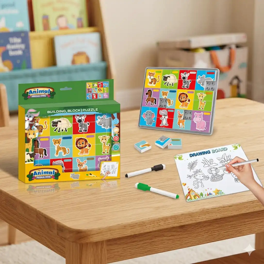 لعبة تركيب الحيوانات التعليمية Animal Puzzle Board
