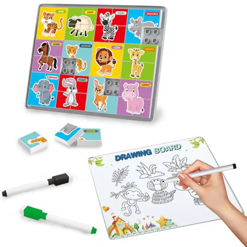 لعبة تركيب الحيوانات التعليمية Animal Puzzle Board