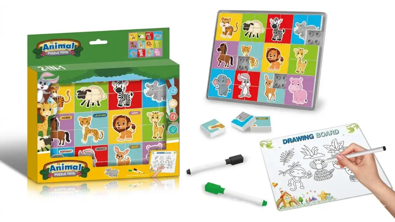 لعبة تركيب الحيوانات التعليمية Animal Puzzle Board