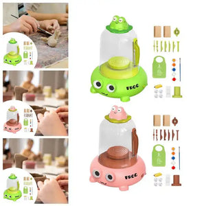 🐸 لعبة تشكيل الفخار للأطفال – Kids Mini Pottery Machine