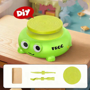 🐸 لعبة تشكيل الفخار للأطفال – Kids Mini Pottery Machine