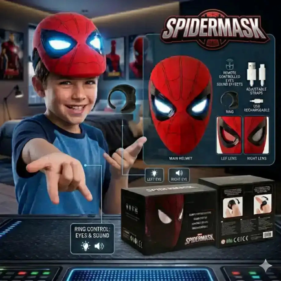 🕷️ قناع سبايدر الذكي بالإضاءة – Spider Mask