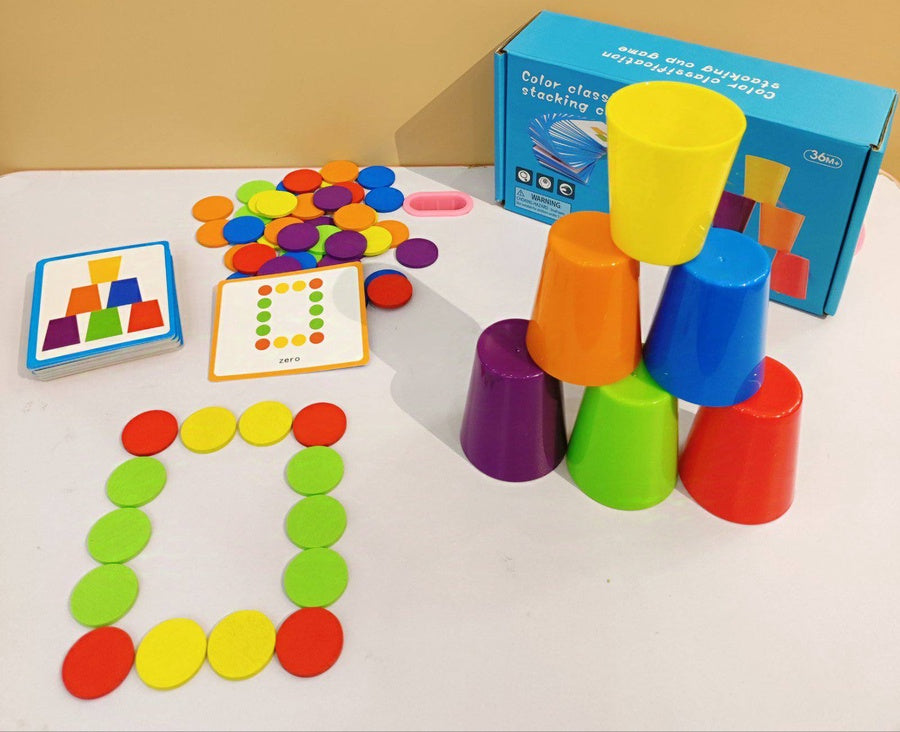 🧩 لعبة تصنيف الألوان وتكديس الأكواب – لعبة تعليمية للأطفال
