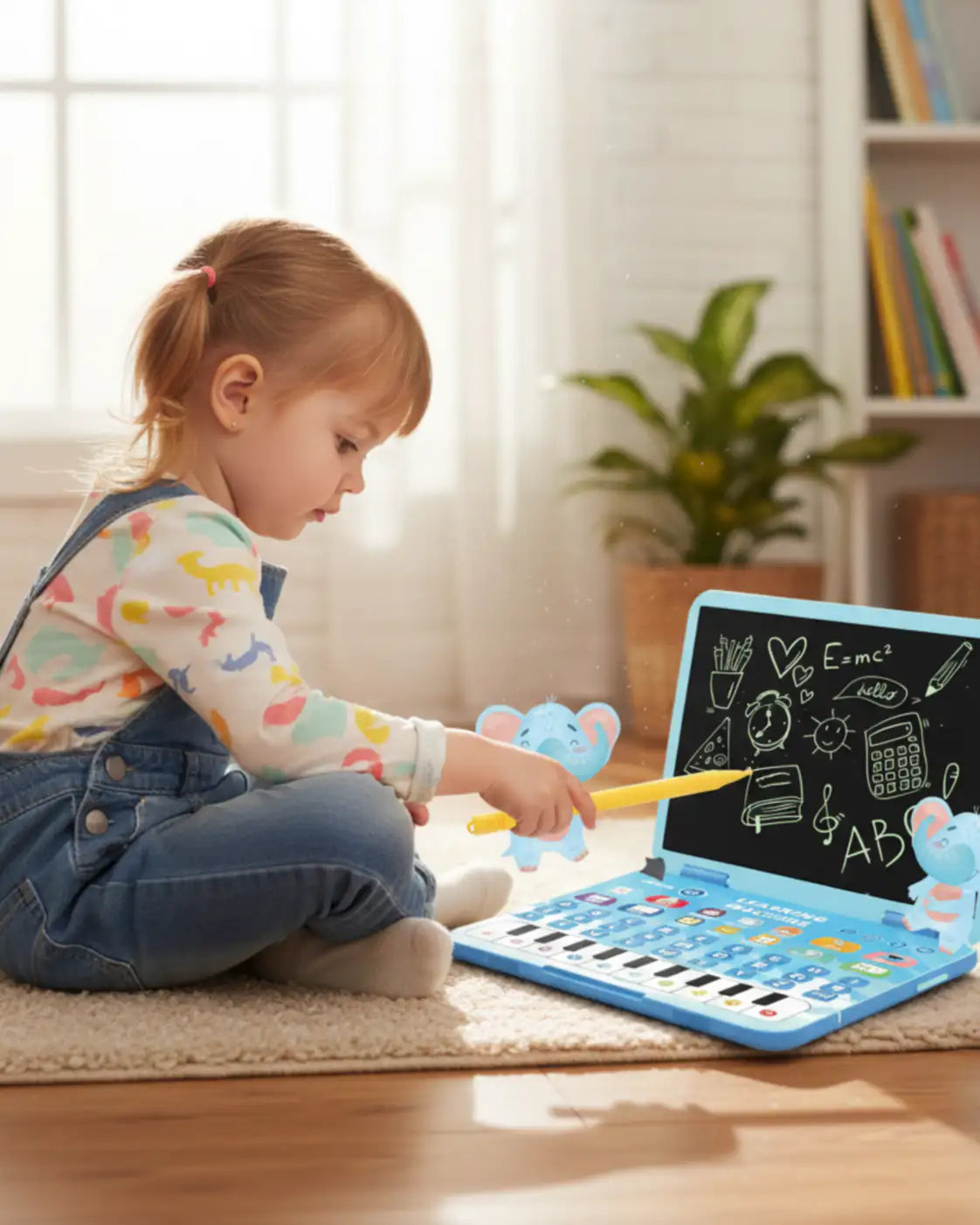 💙 لعبة Play & Learn – لابتوب تعليمي مع سبورة رسم 2 في 1