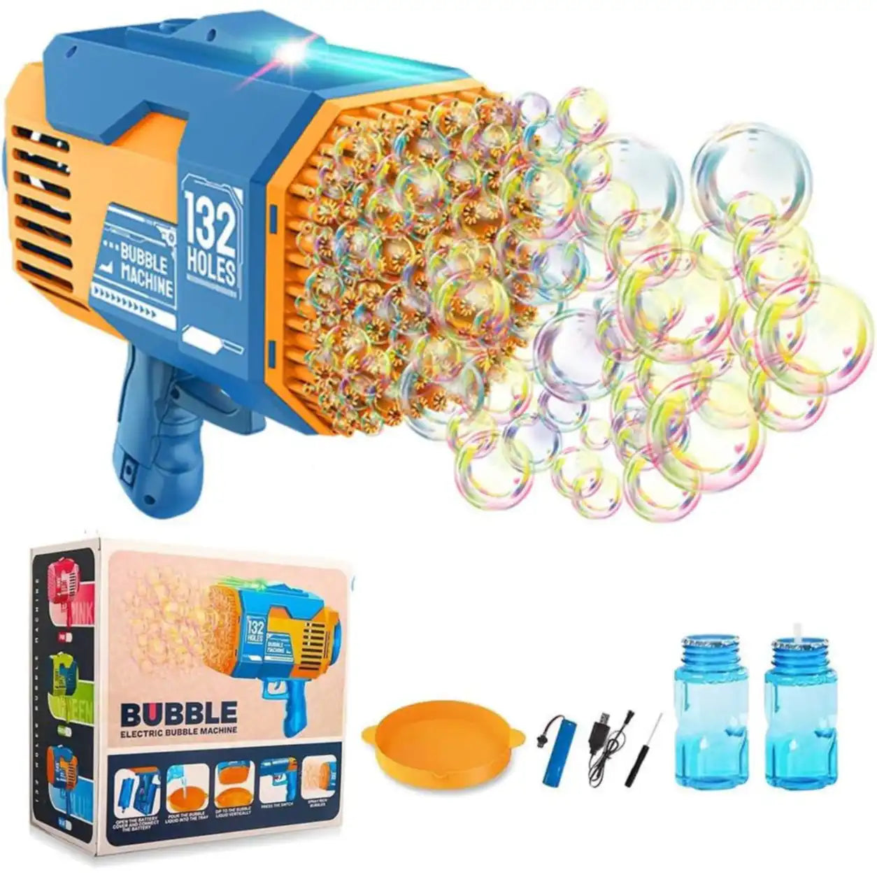 🫧 مسدس الفقاعات العملاق – Bubble Machine 132 Holes
