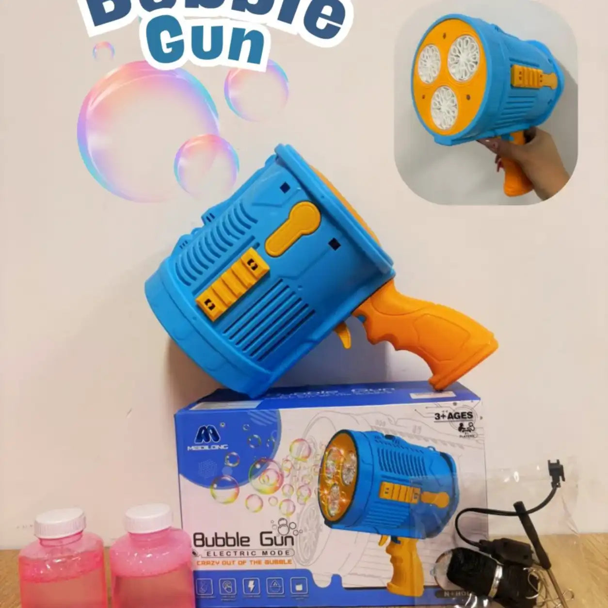 🫧  مسدس الفقاعات الكهربائي العملاق – Bubble Blaster