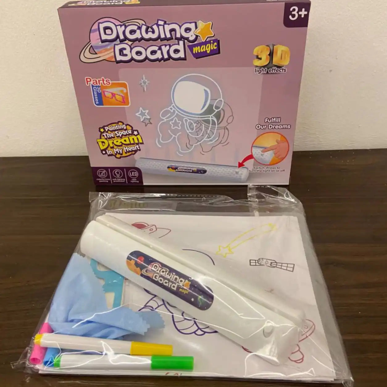 ✨ لوحة الرسم المضيئة 3D – Drawing Board Magic