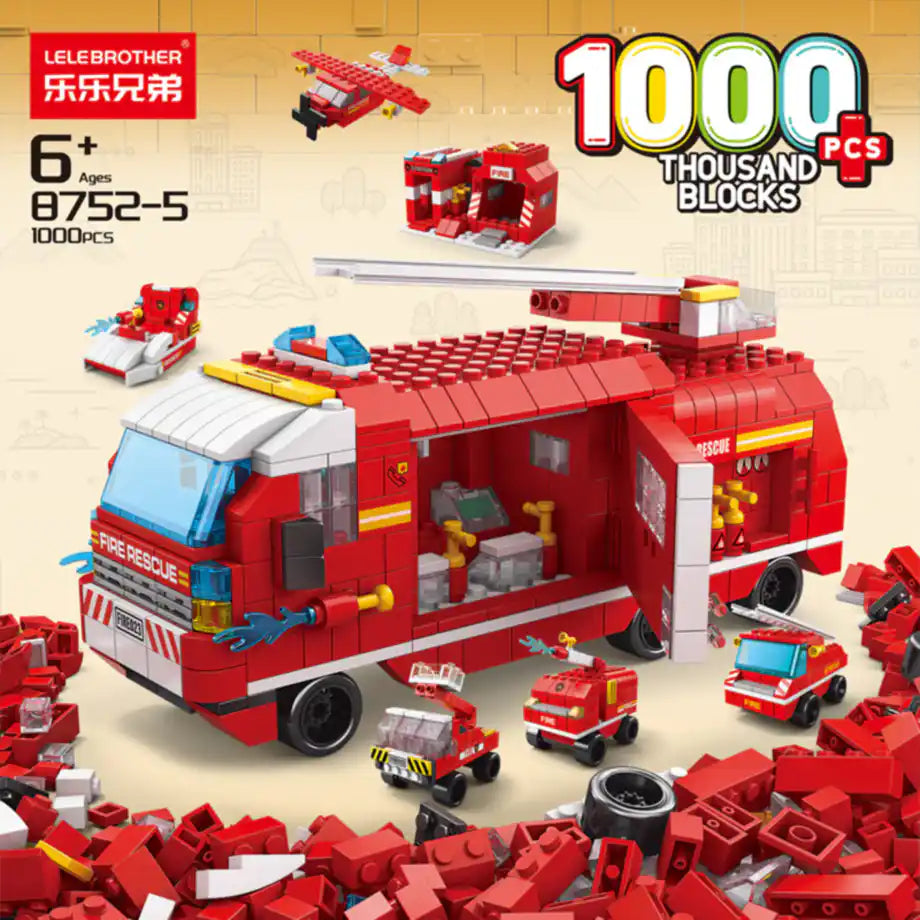 🚓🚒ليجو 1000 قطعه شرطة و بناء و اطفاء🚁🏗️