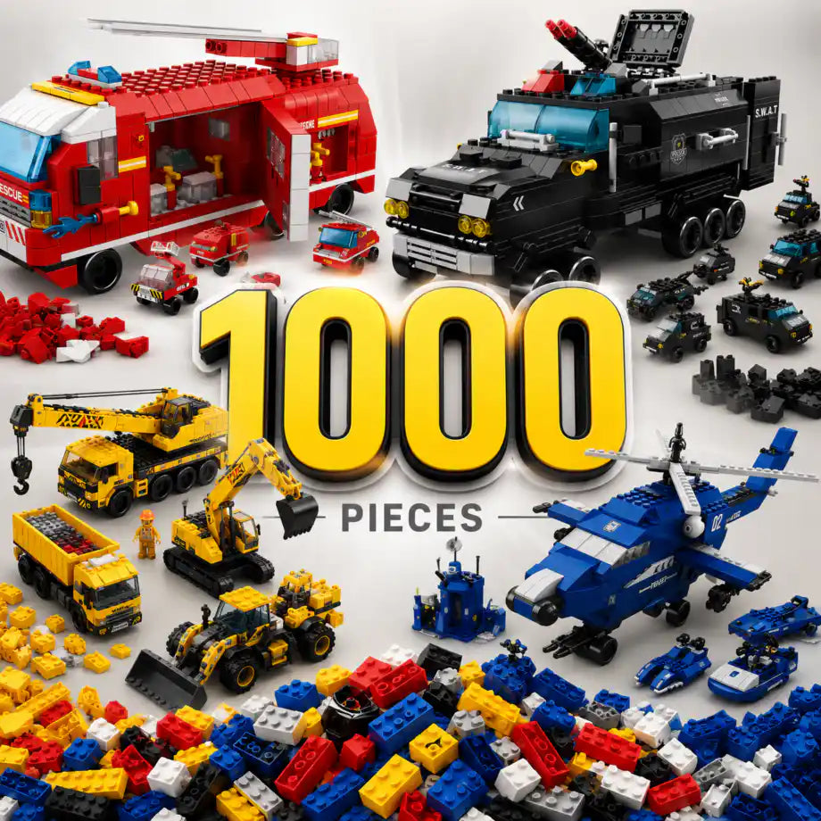 🚓🚒ليجو 1000 قطعه شرطة و بناء و اطفاء🚁🏗️
