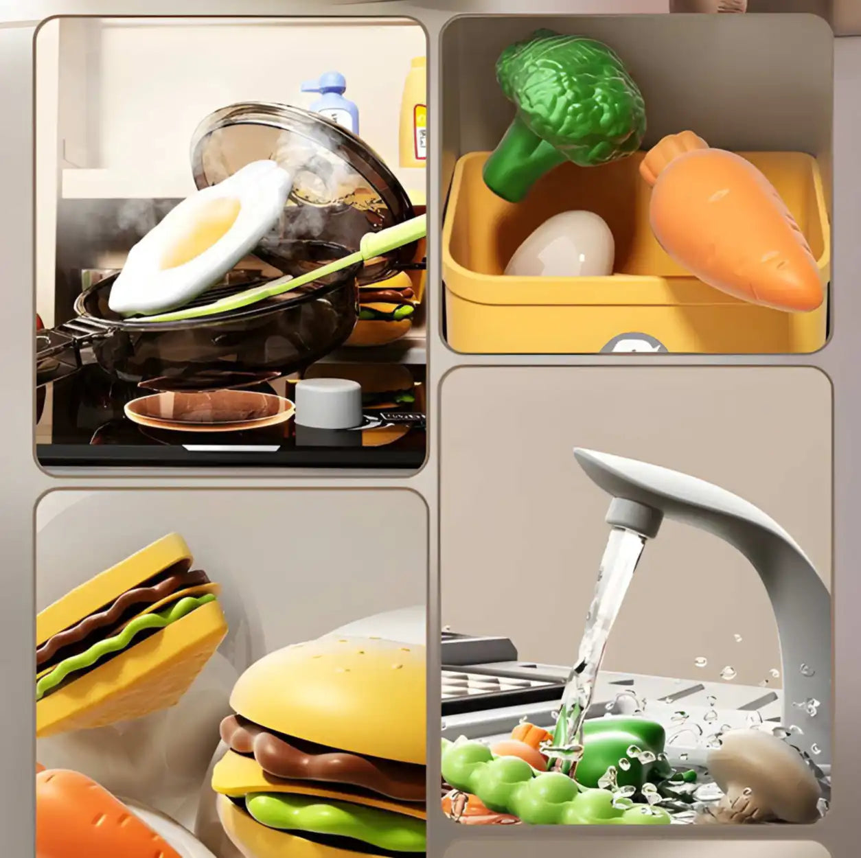 🧑‍🍳 مطبخ الأطفال الكبير 68 قطعة – Kids Home Cooking Kitchen Set