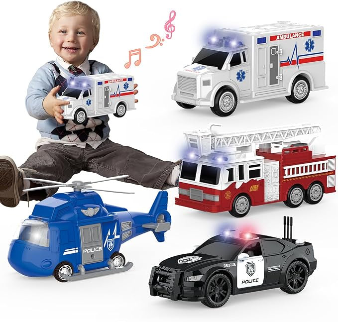  🚓🚑🚒🚁 مجموعة سيارات الطوارئ المضيئة 