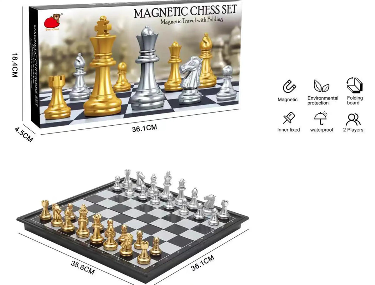  ♟️✨ طقم الشطرنج المغناطيسي الفاخر القابل للطي - صورة 1