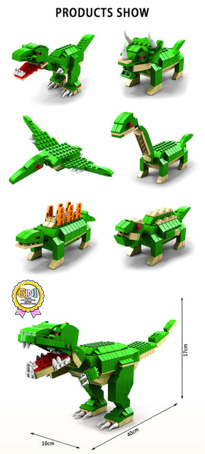 🦖🧩 ليجو الديناصورات 6 في 1 – 1000 قطعة - صورة 4