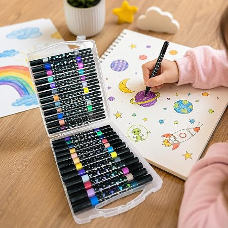 ✨🖍️ طقم ماركر جليتر دبل تيب – 24 قلم / 48 لون - صورة 4