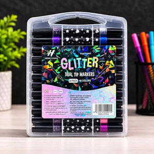 ✨🖍️ طقم ماركر جليتر دبل تيب – 24 قلم / 48 لون - صورة 1