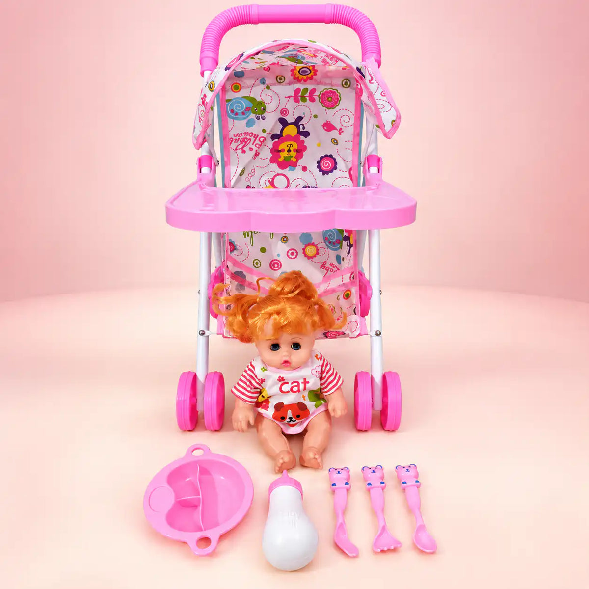 👶🩷 عروسة البيبي بعربية الطعام