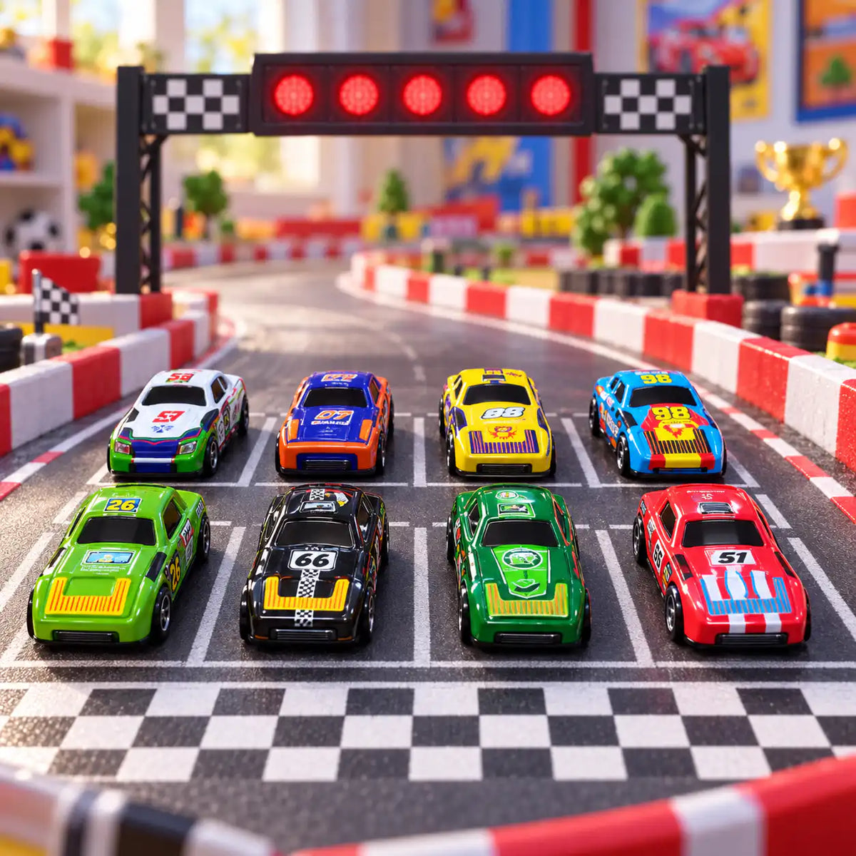🏎️🔥 مجموعة عربيات السباق المعدنية