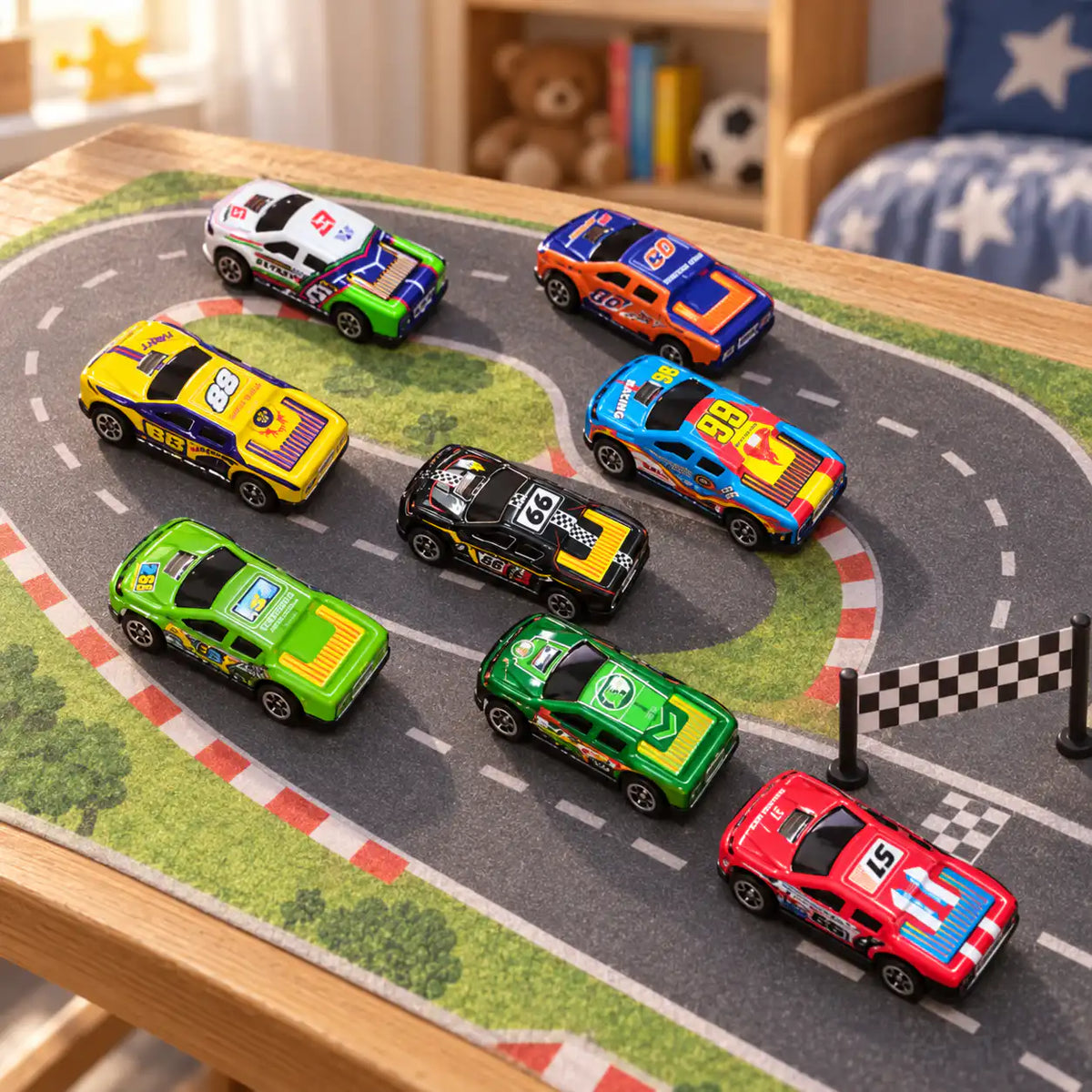🏎️🔥 مجموعة عربيات السباق المعدنية