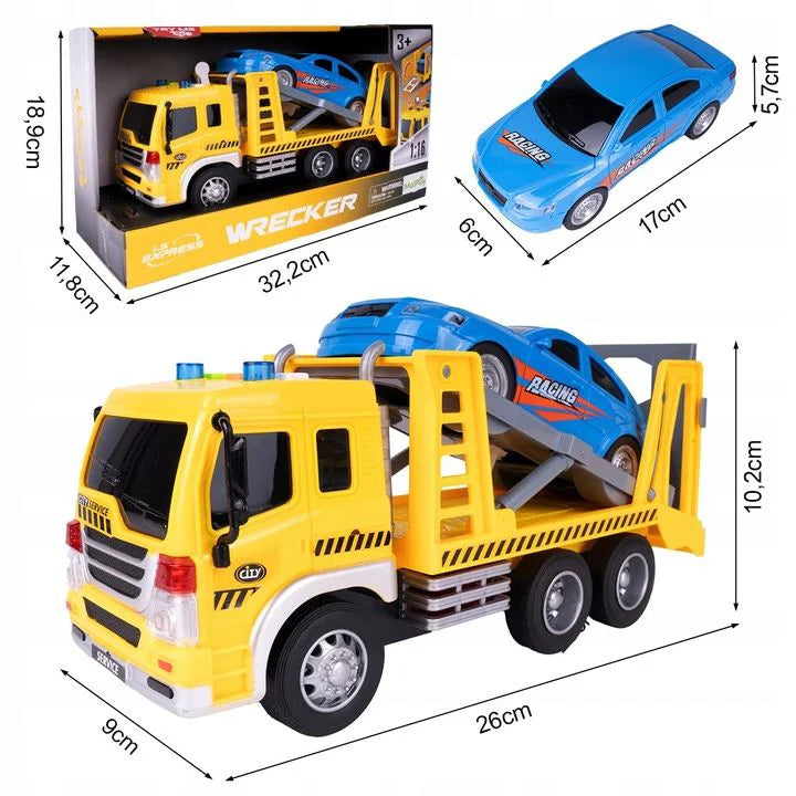 🚛🚗 شاحنة نقل وإنقاذ السيارات مع عربية سباق